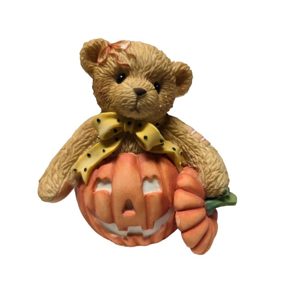 Cherished Teddies Leslie Friendship Pops Up Pumpkin Figurine Numbered from 2001